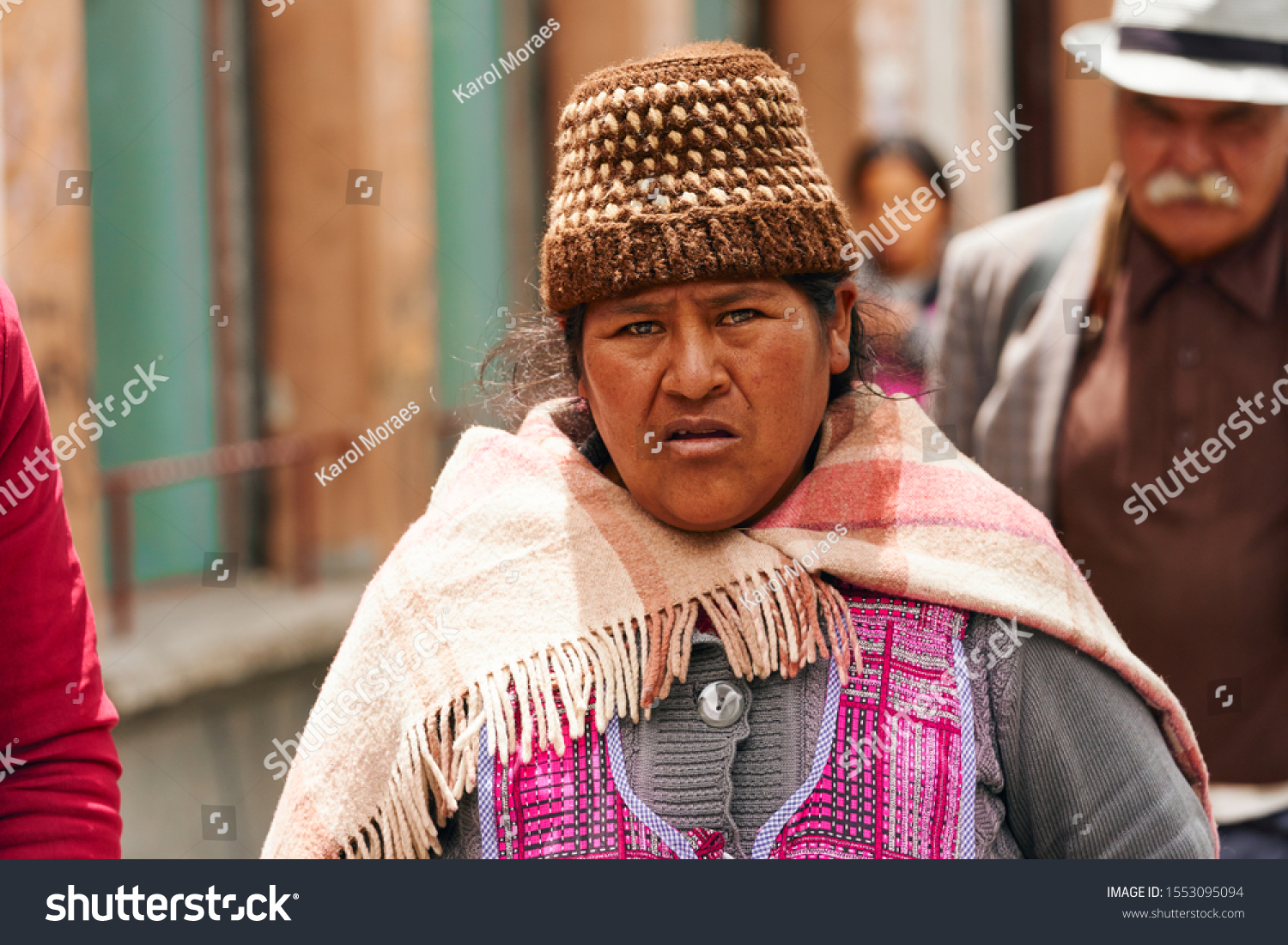 Beautiful Native Boliviana Woman Walking Street Stock Photo 1553095094 ...