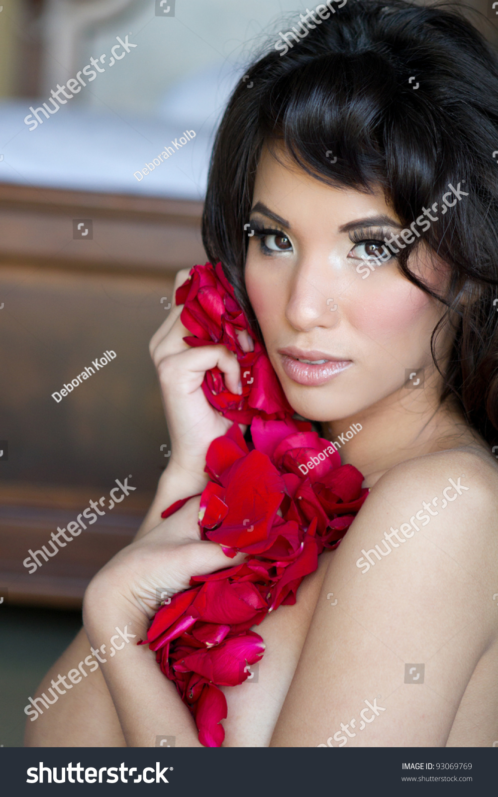 Beautiful Nude Asian Woman Rose Petals Stock Photo Shutterstock