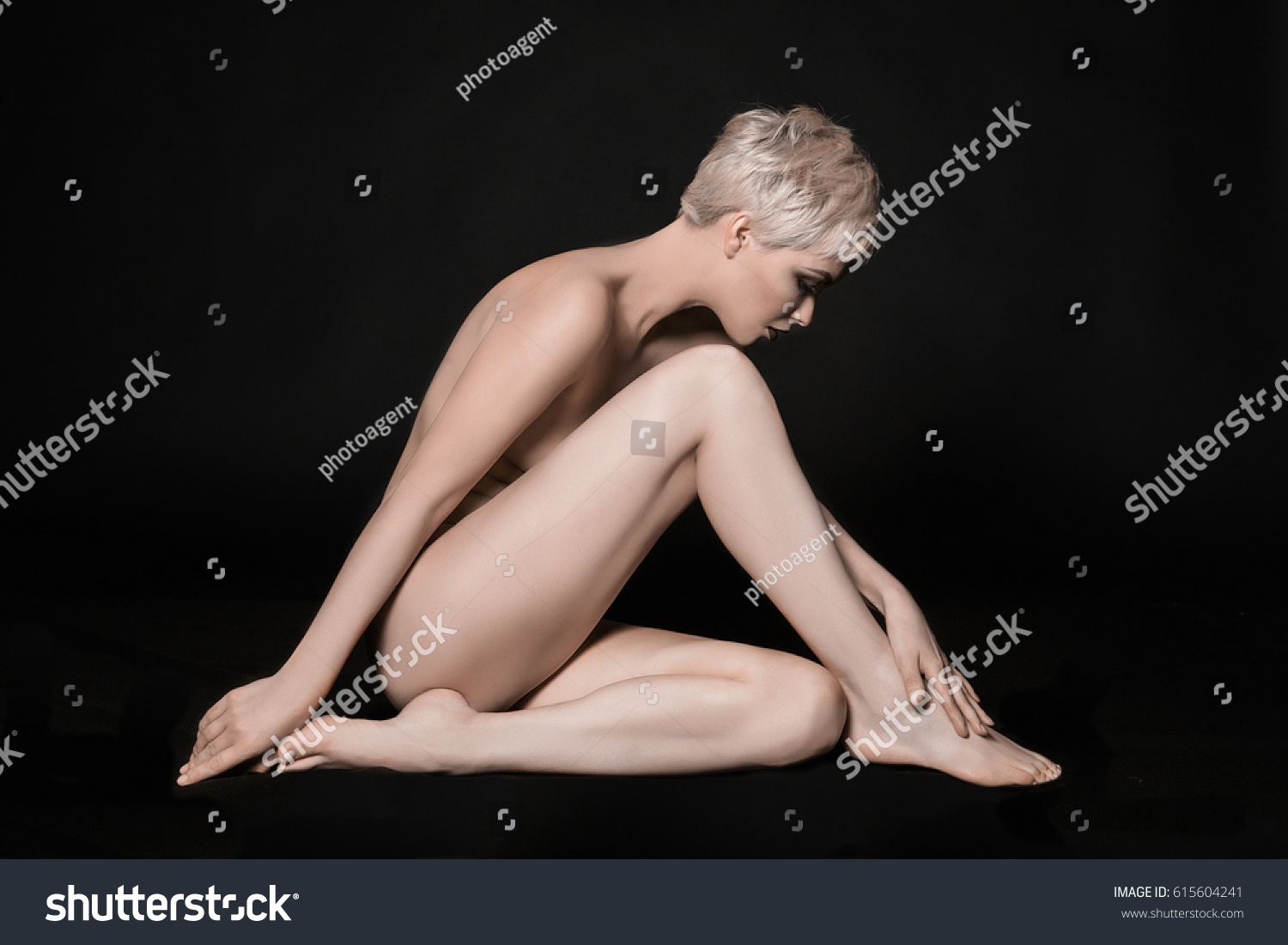 women with super short hair naked