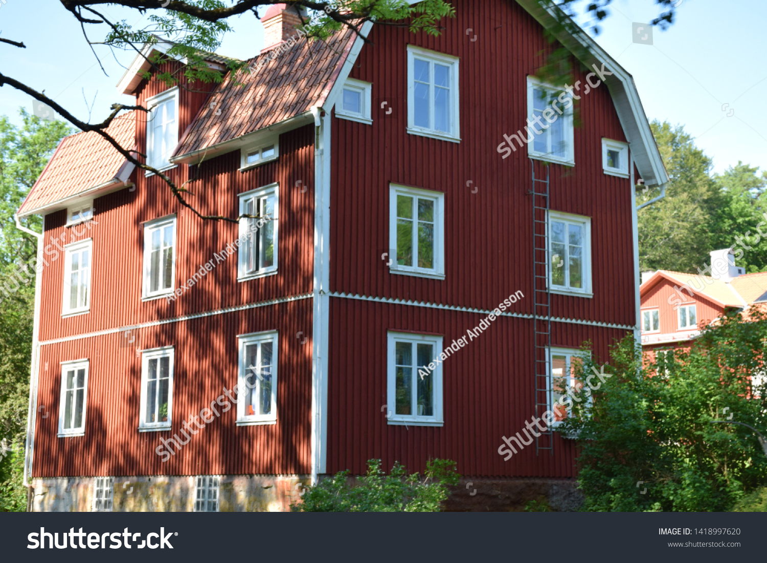 Beautiful Old Red House Woods Sweden Stock Photo Edit Now