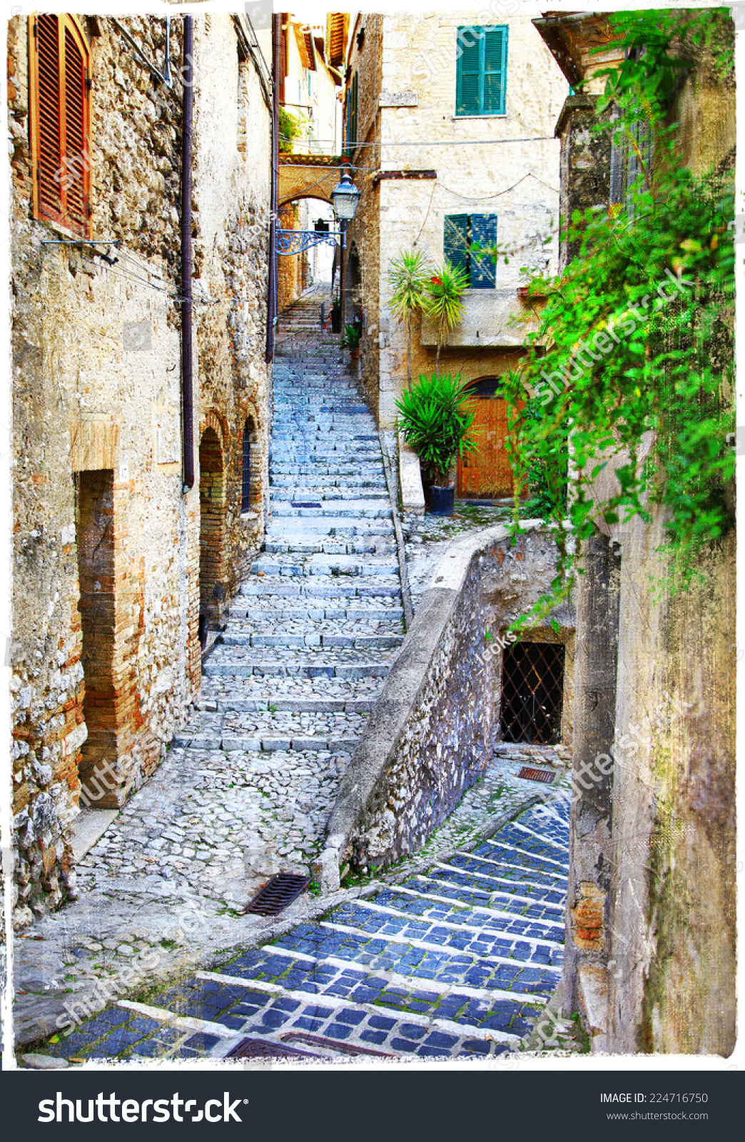 Beautiful Old Streets Medieval Italian Villages Stock Photo (Edit Now ...