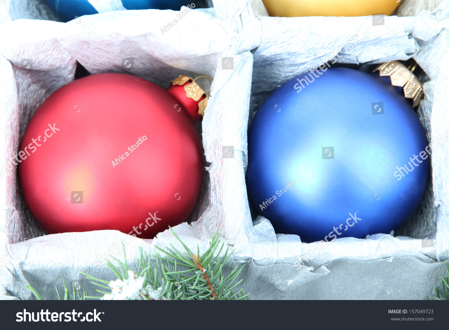 Beautiful Packaged Christmas Balls Close Stock Photo 15704