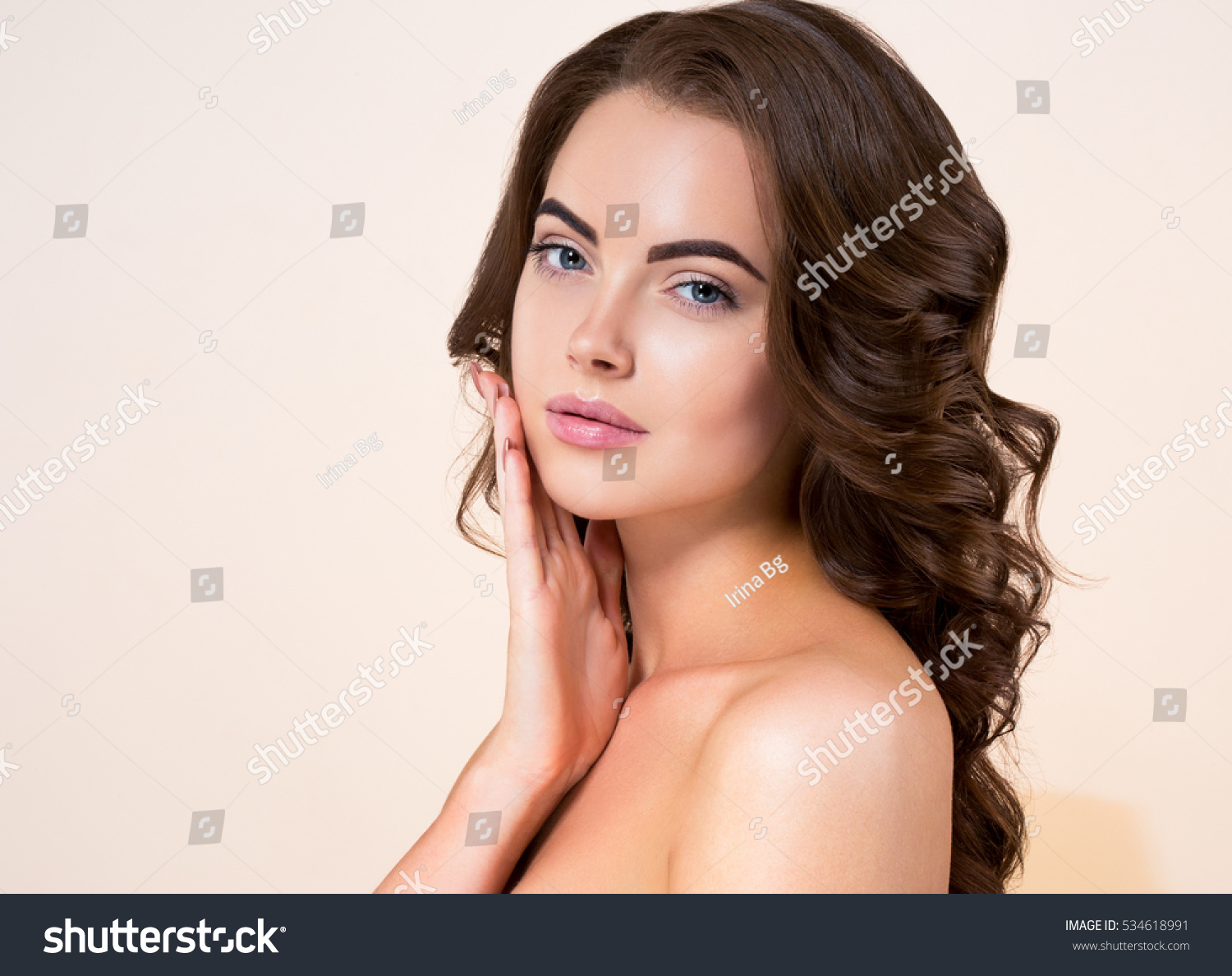 Beautiful People Brunette Girl Long Shiny Stock Photo Edit Now