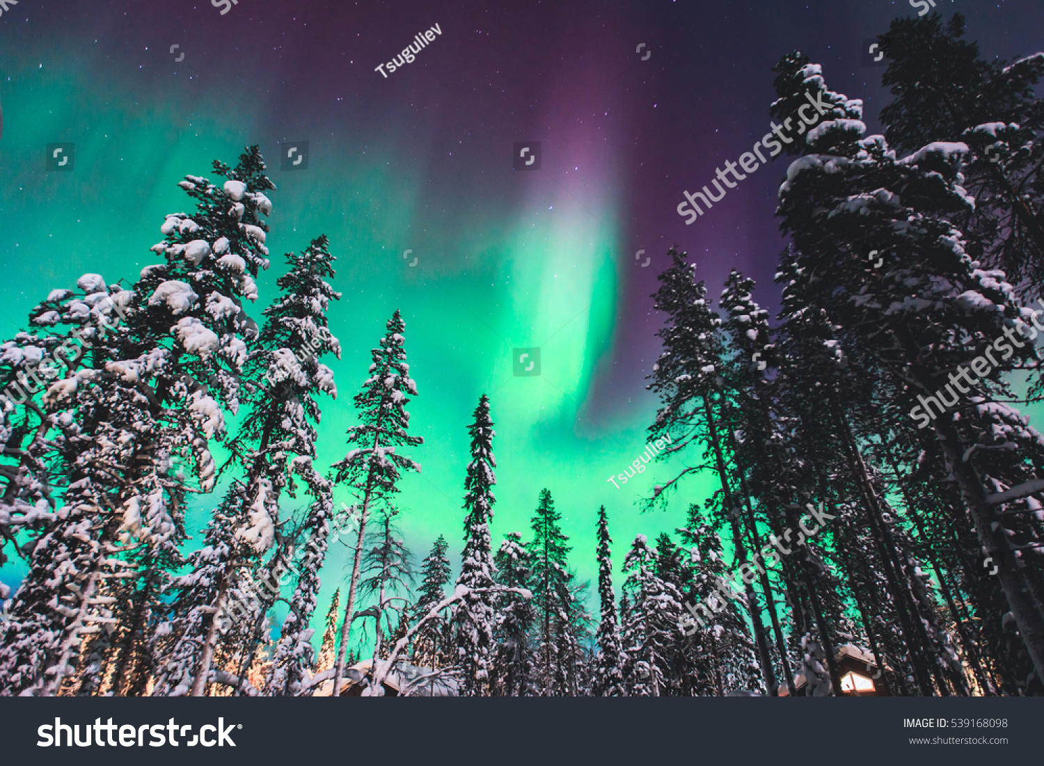 多彩色の緑に輝くオーロラ ボレアリス オーロラ ポラリスの美しい写真 冬のラプランド風景 ノルウェー スカンジナビアの夜空にも北の光として知られています の写真素材 今すぐ編集