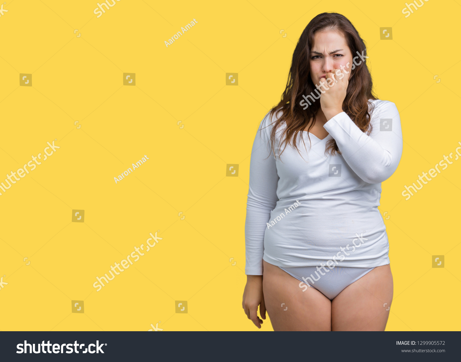 Beautiful Plus Size Young Overwight Woman Stock Photo 1299905572 ...