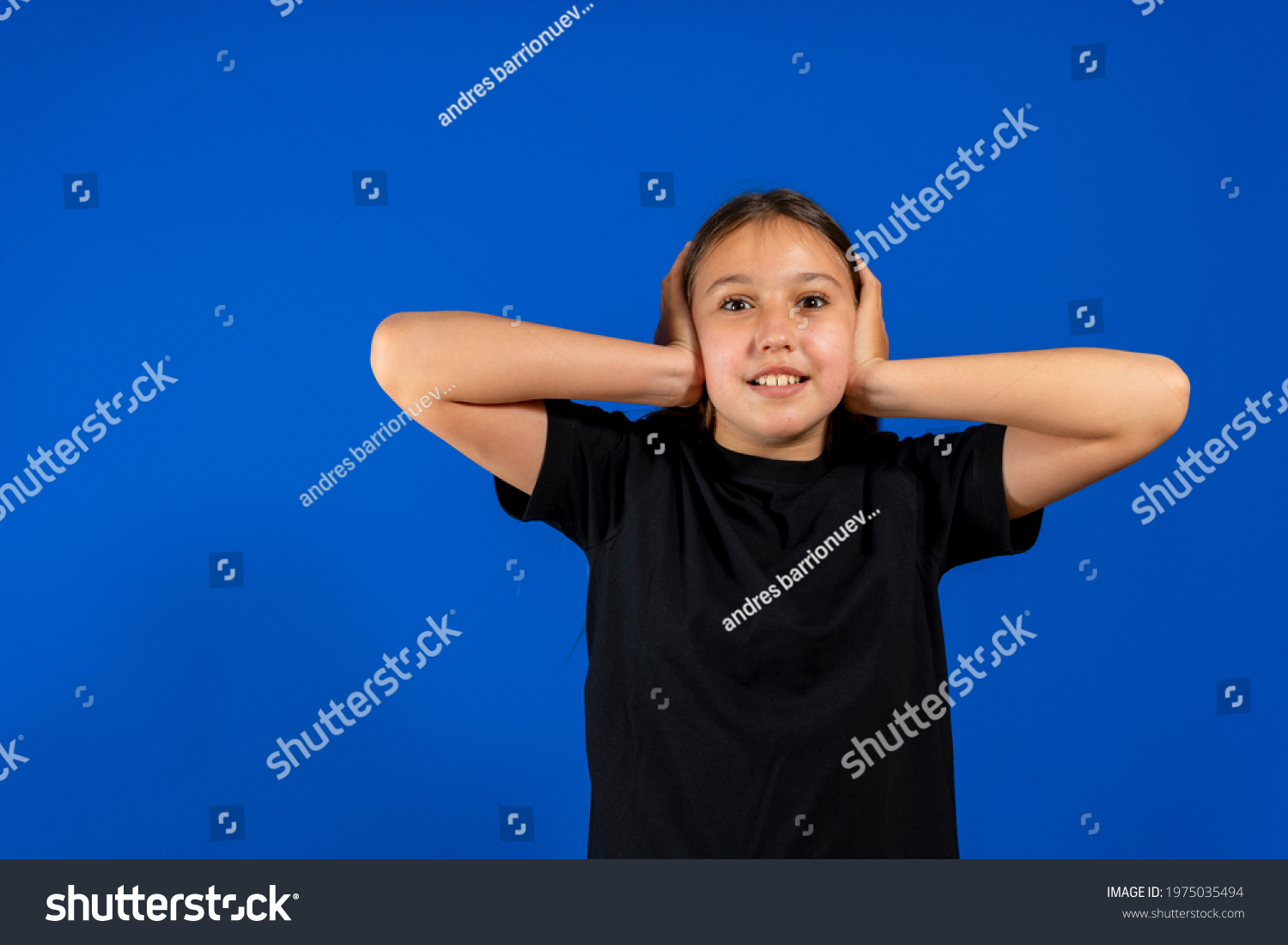 Beautiful Preteen Girl Posing Hands On Stock Photo (Edit Now) 1975035494