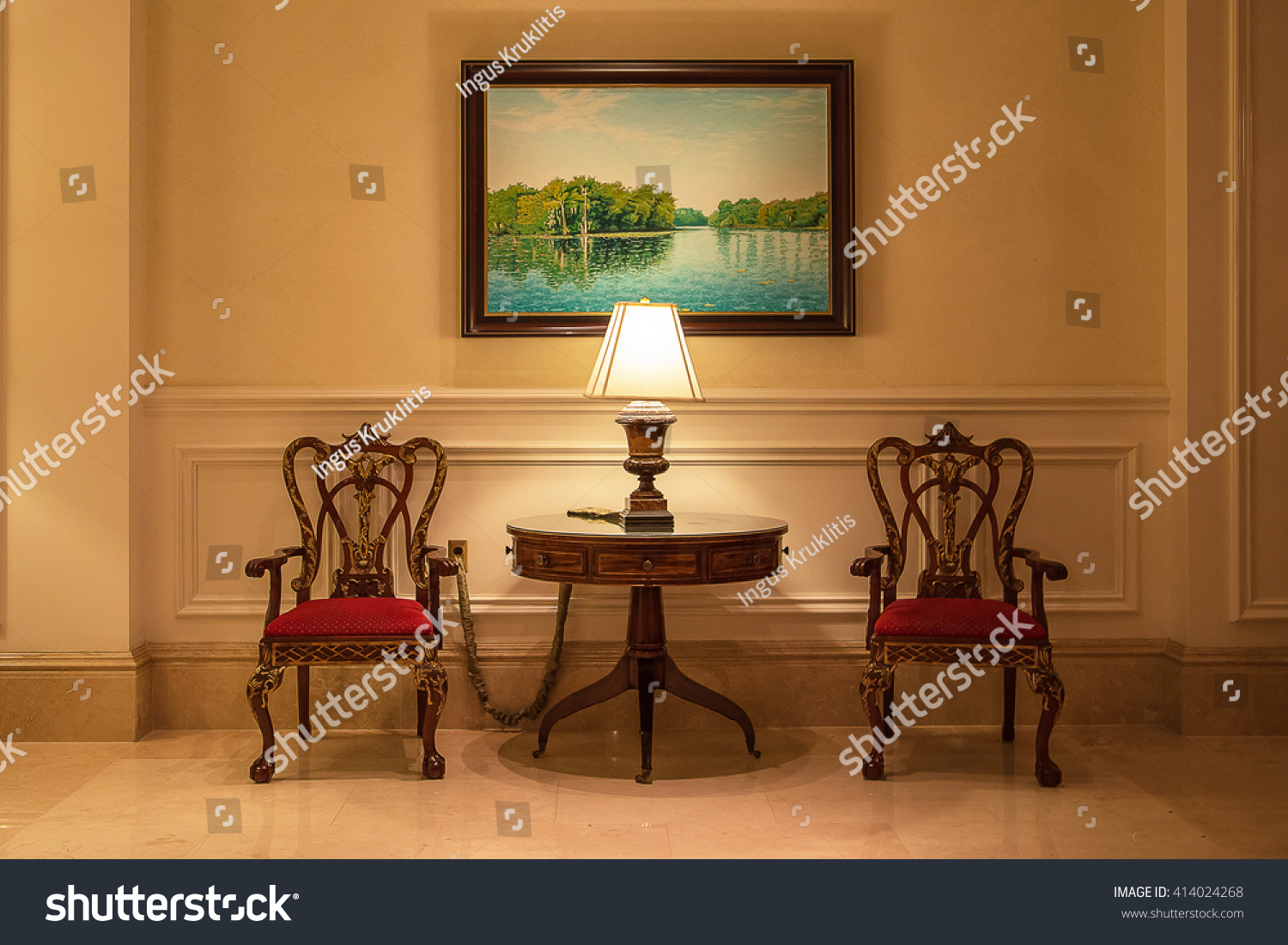 floor lamp between two chairs