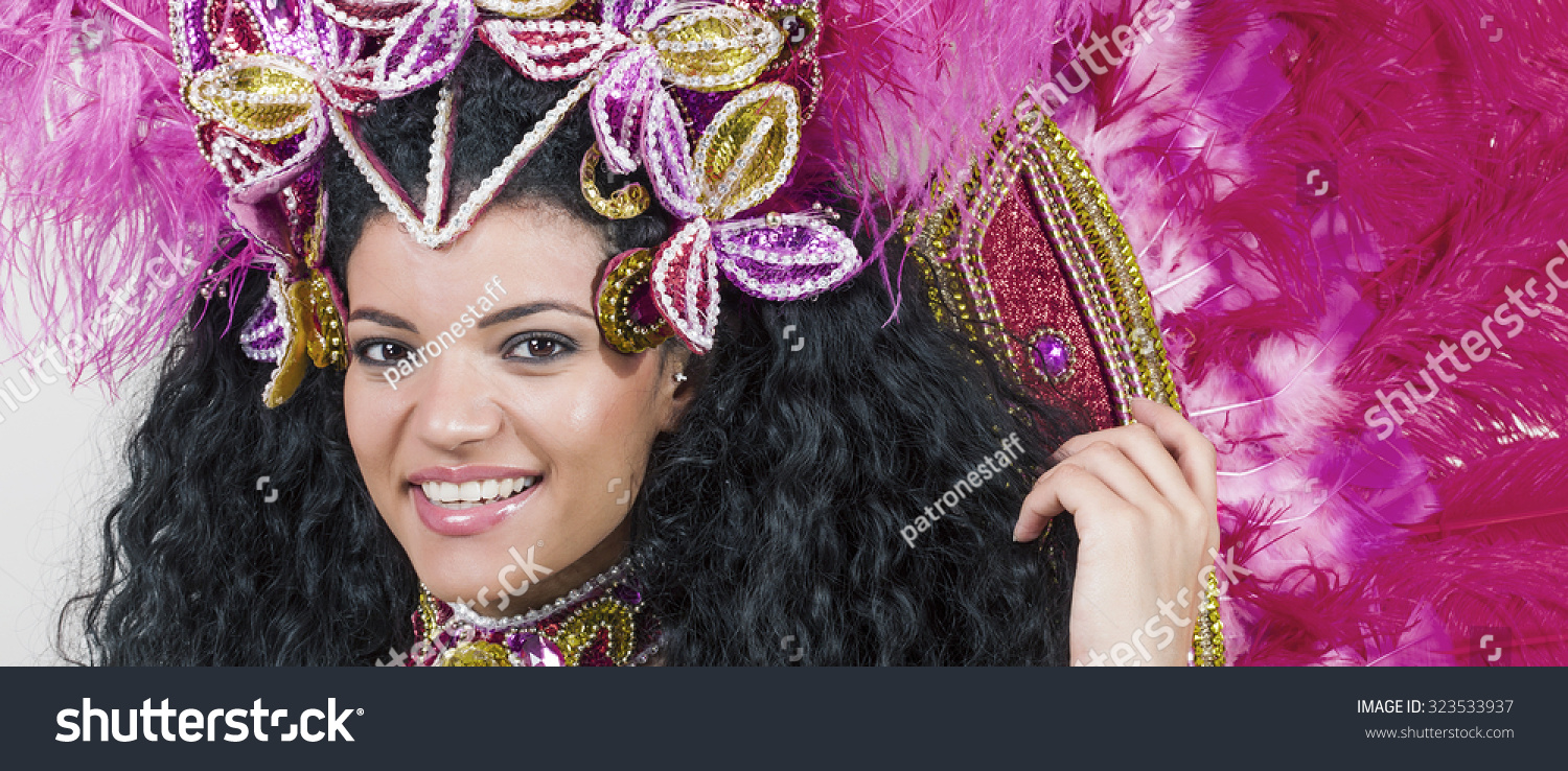 Stock Photo Beautiful Samba Dancer Wearing Pink Costume And Smiling Letterbox 323533937 
