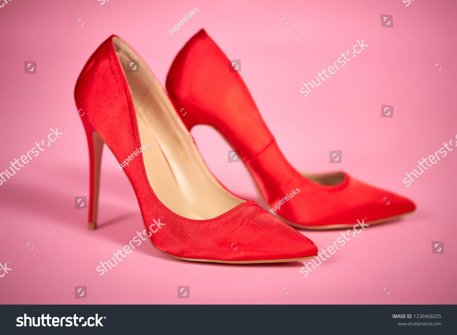 light red heels