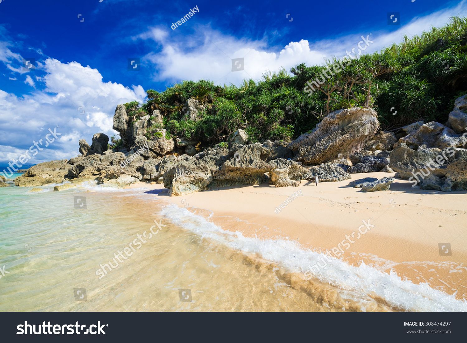 Beautiful Sea White Beach Okinawa Japan Stock Photo Edit Now 308474297