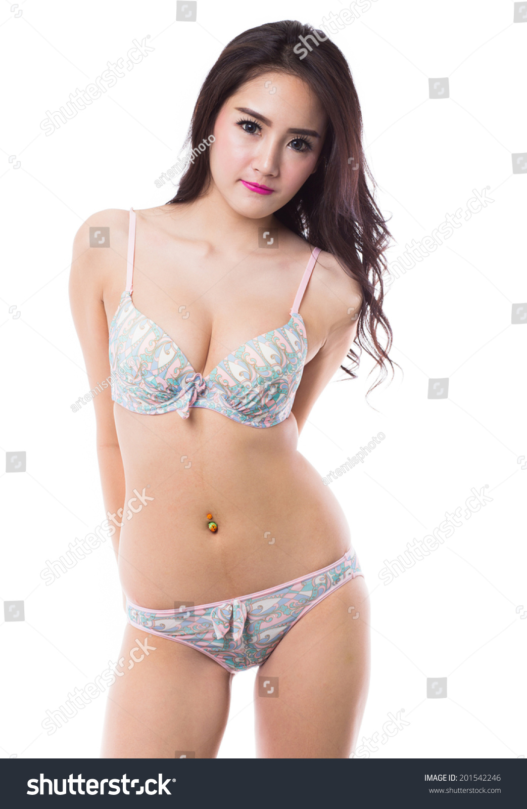 beautiful sexy asian woman lingerie on stok fotoğrafı 201542246