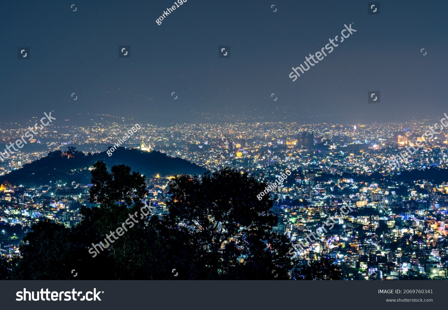 night view of kathmandu city