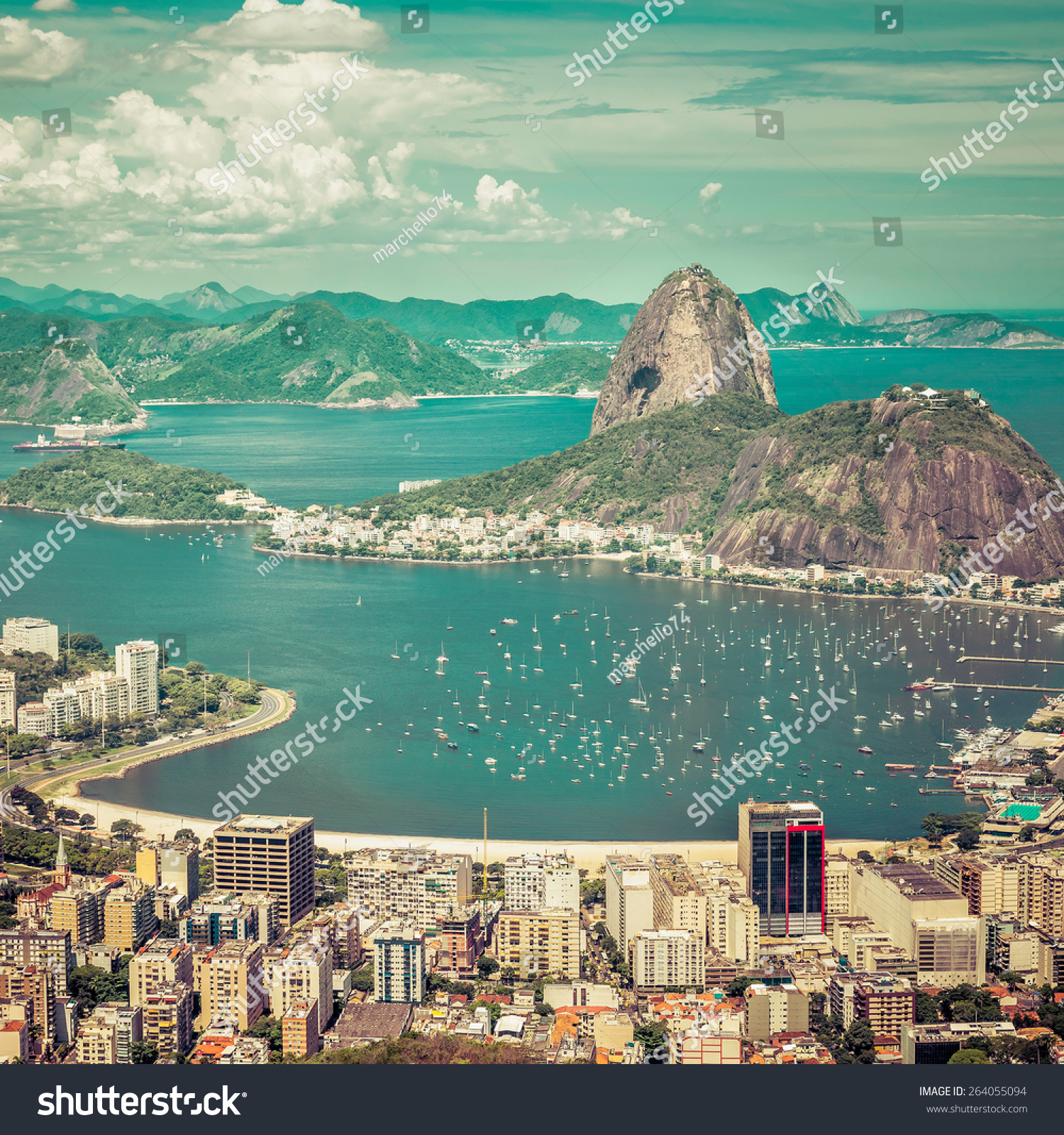 Beautiful Skyline View Of Rio De Janeiro, Brazil Stock Photo 264055094 ...