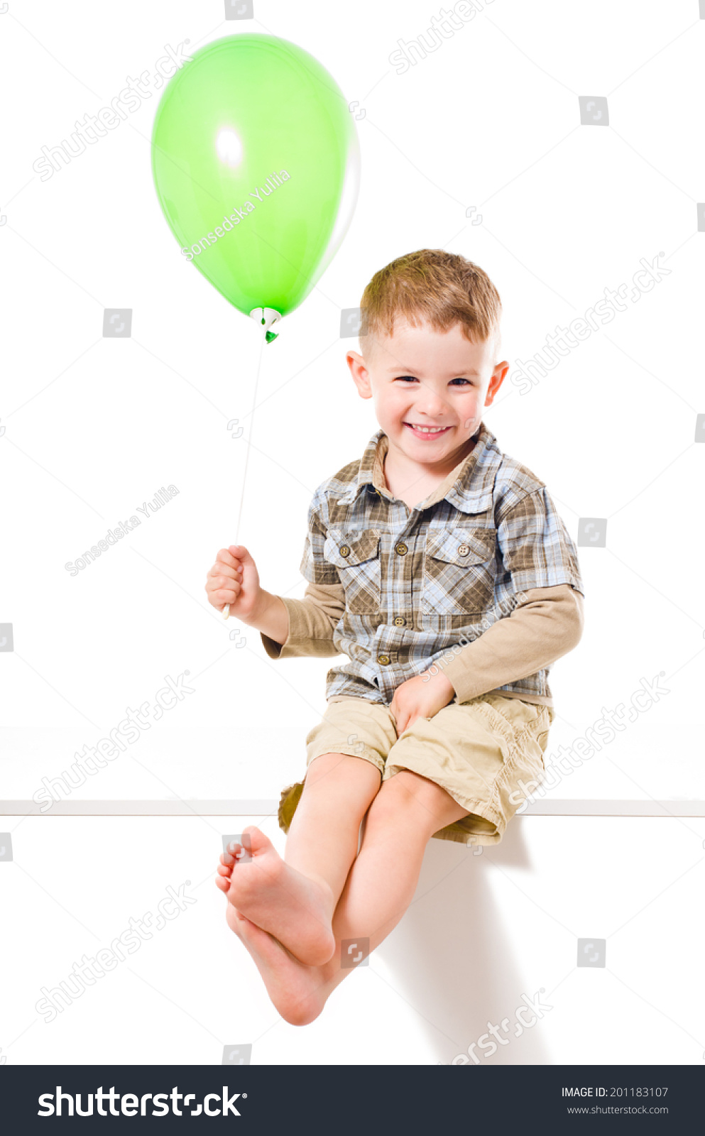 Beautiful Smiling Boy Sitting Balloon Stock Photo 201183107 | Shutterstock