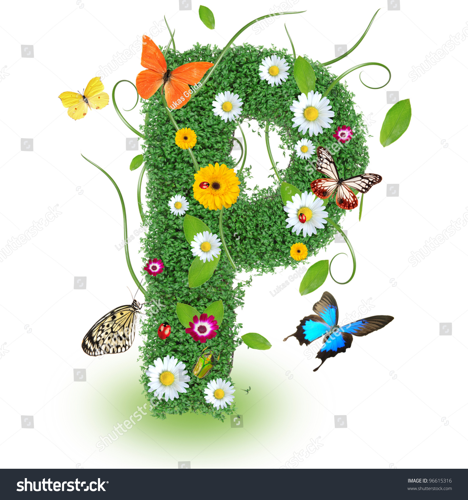 Beautiful Spring Letter P Stock Photo Edit Now 96615316 Shutterstock