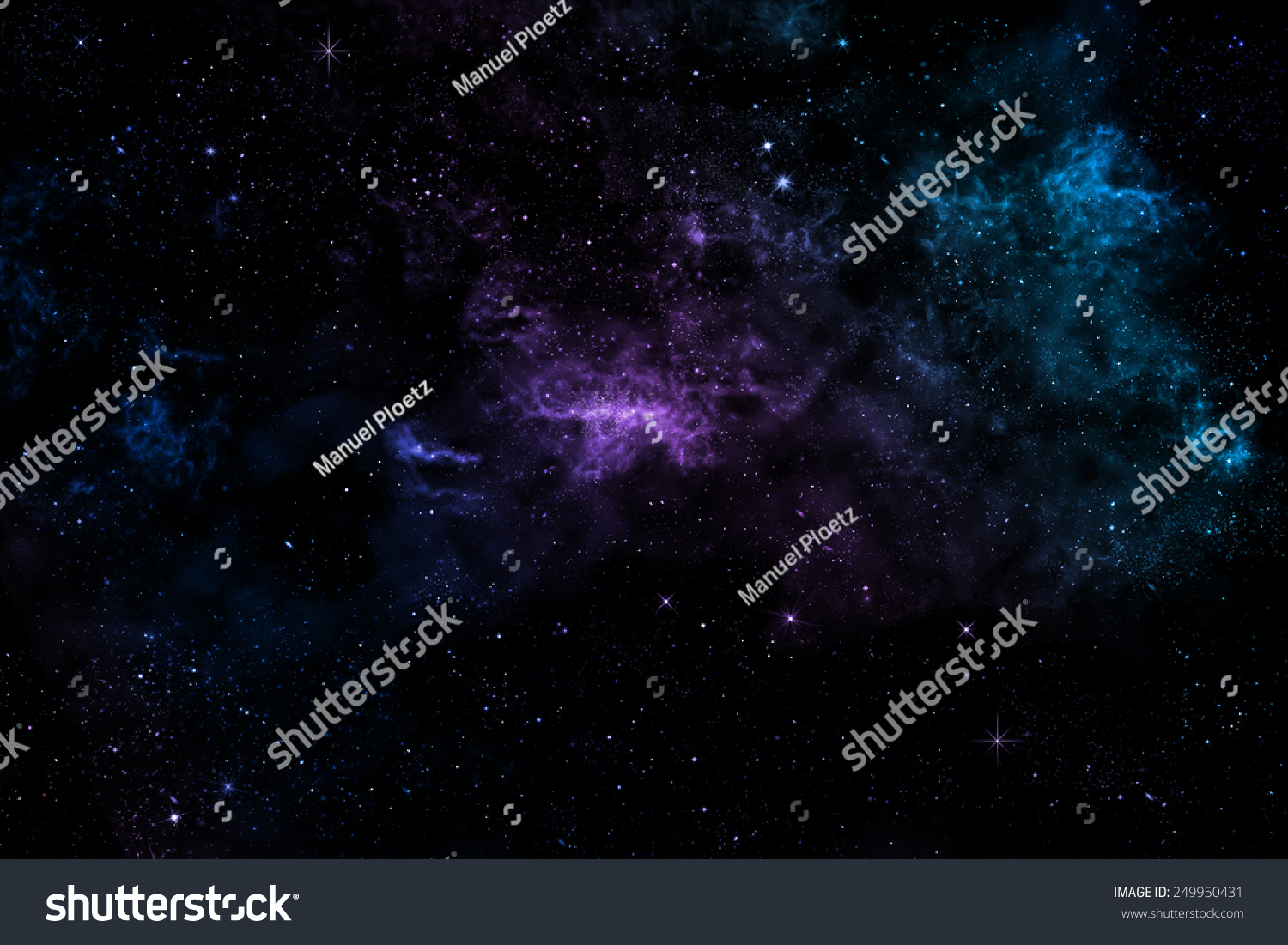 Beautiful Starlit Sky With Colorful Nebula, Heavy Clouds, Stars And ...