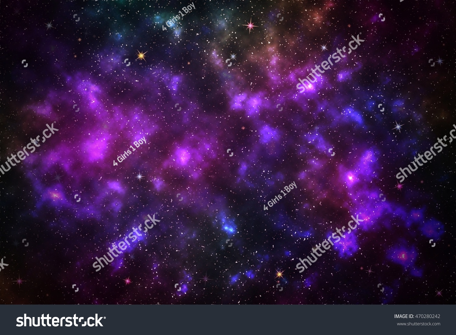 Beautiful Stars On Night Sky Galaxy Stock Illustration 470280242