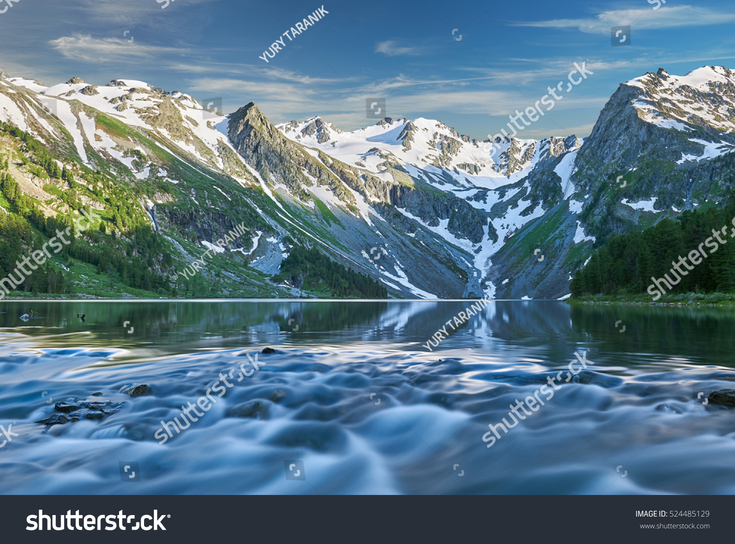 stock photo beautiful summer landscape mountain lake russia siberia altai mountains katun ridge 524485129
