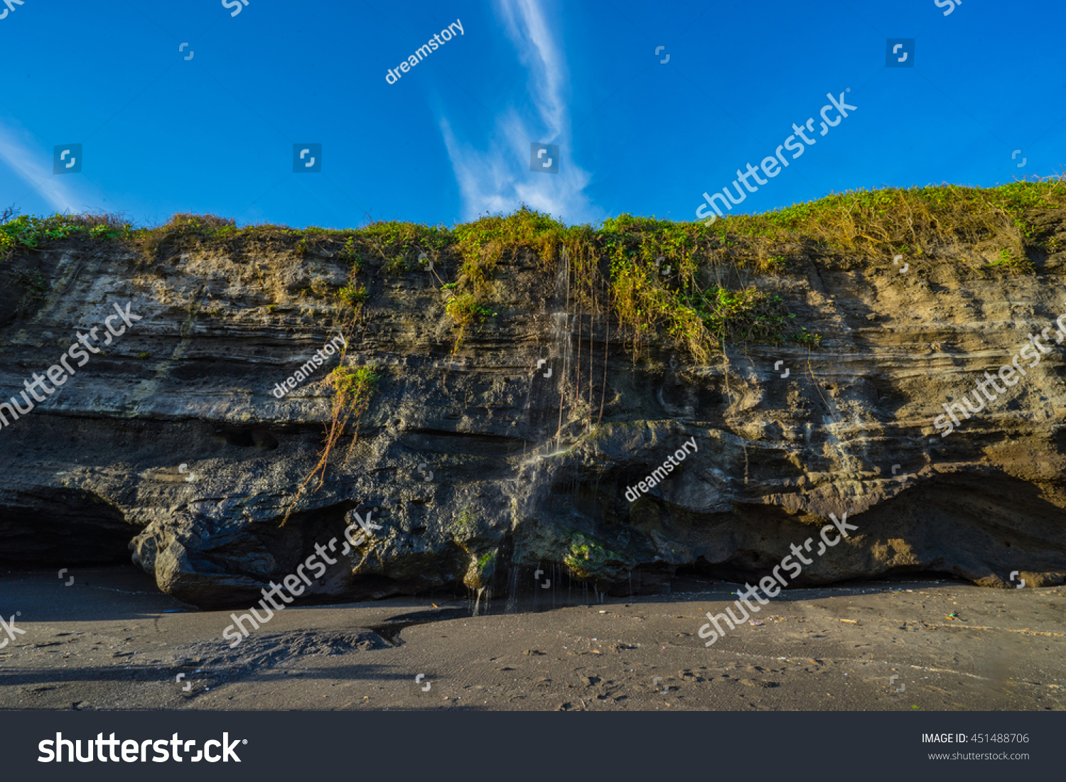 Beautiful Sunset Melasti Beach Bali Indonesia Stock Photo