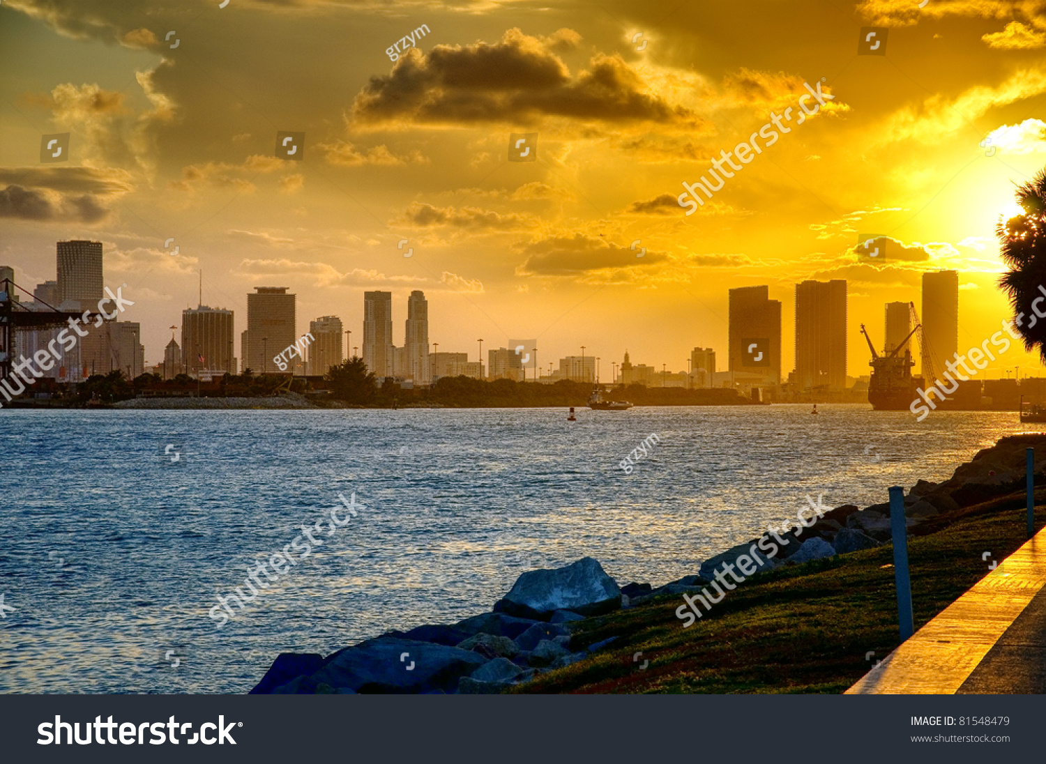 Beautiful Sunset In Miami Beach Stock Photo 81548479 : Shutterstock