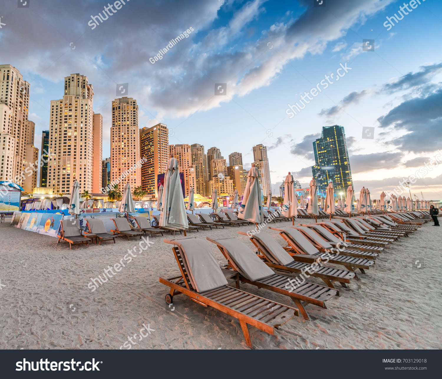 Beautiful Sunset On Marina Beach Dubai Nature Parks Outdoor