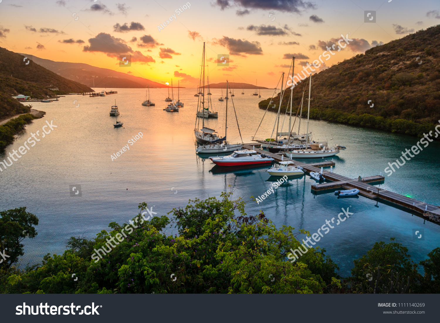 1 560 Bvi Images Stock Photos Vectors Shutterstock   Stock Photo Beautiful Sunset Scene On The Island Of Virgin Gorda In Bvi 1111140269 