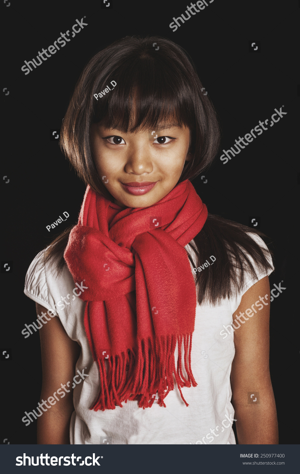 the girl in the red scarf