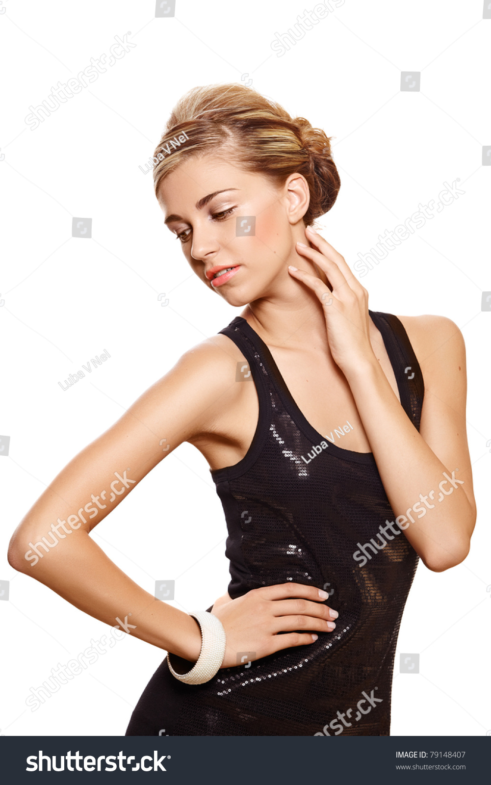 Beautiful Tanned Young Woman Wearing Fashion Royalty Free