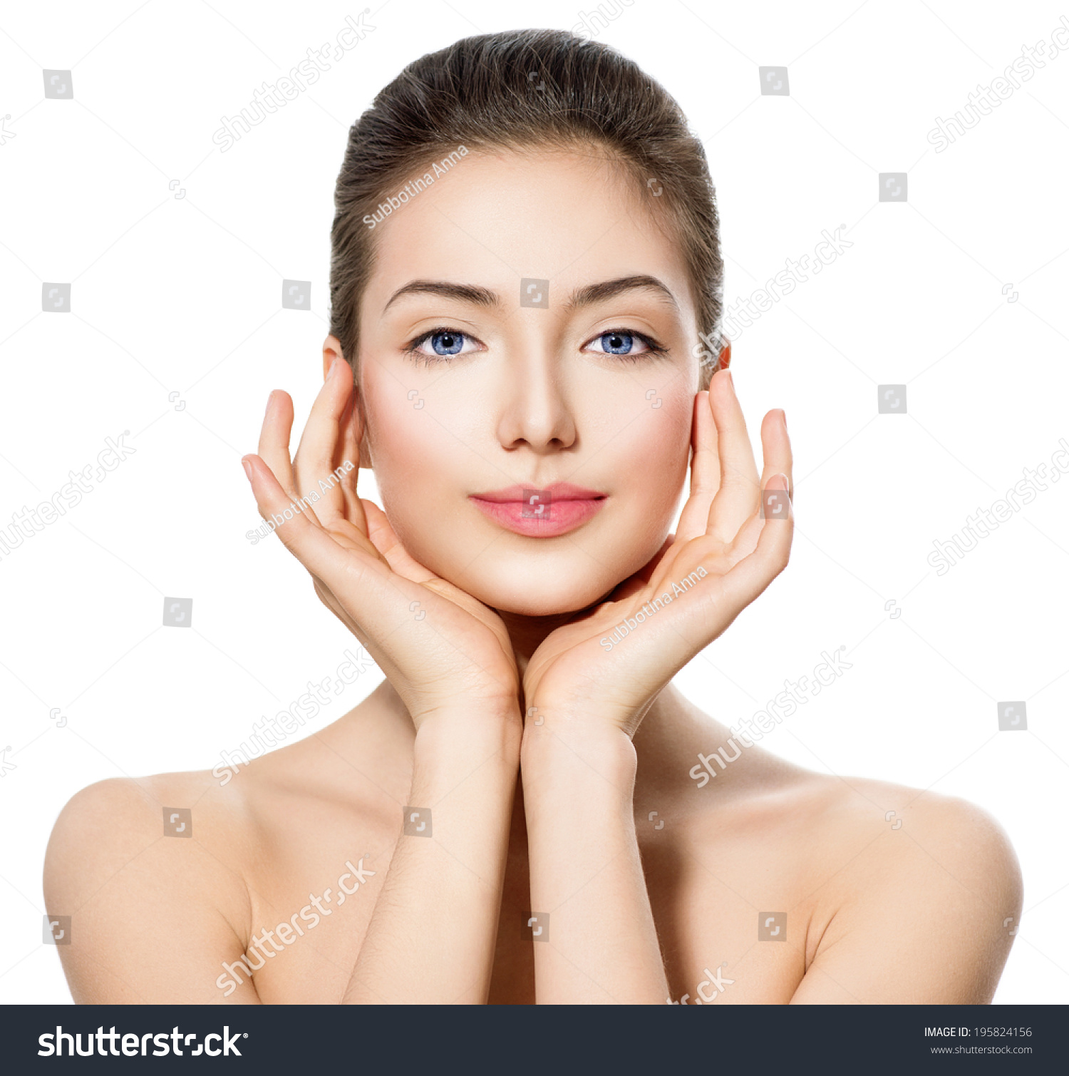 Fresh Teen Part - 27: Beautiful Teen Girl With Clean Fresh Skin Touching Her Face. Close Up Portrait Isolated On