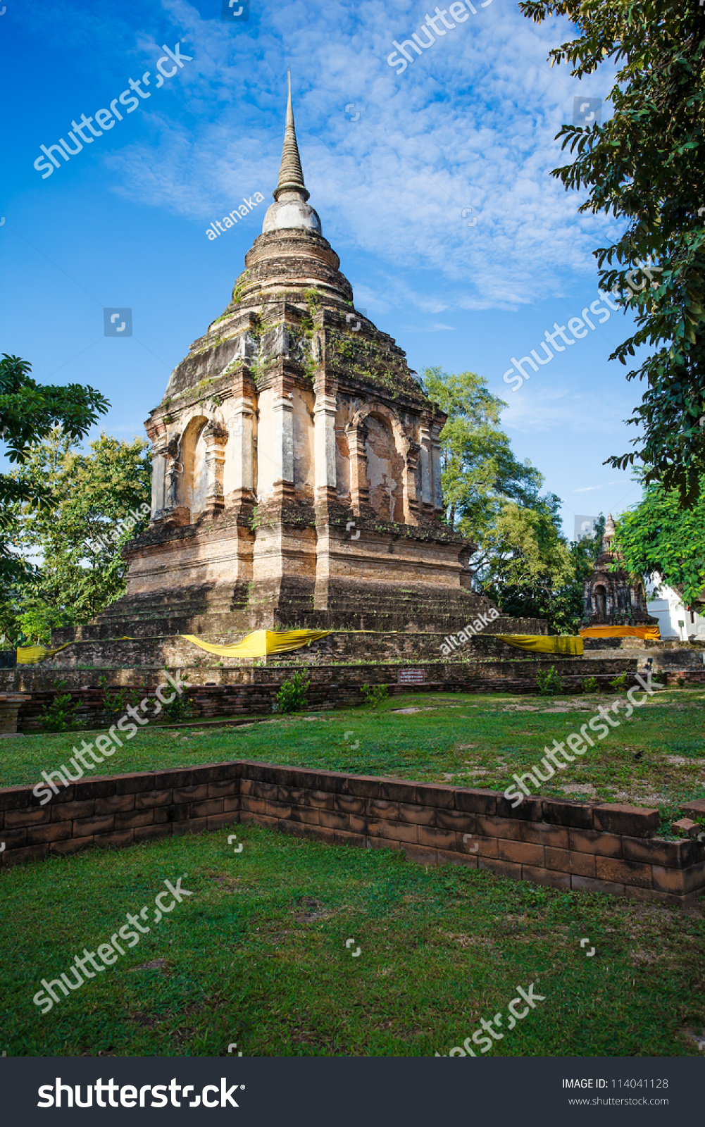 Beautiful Temple In Chiang Mai. Thailand. Stock Photo 114041128 ...