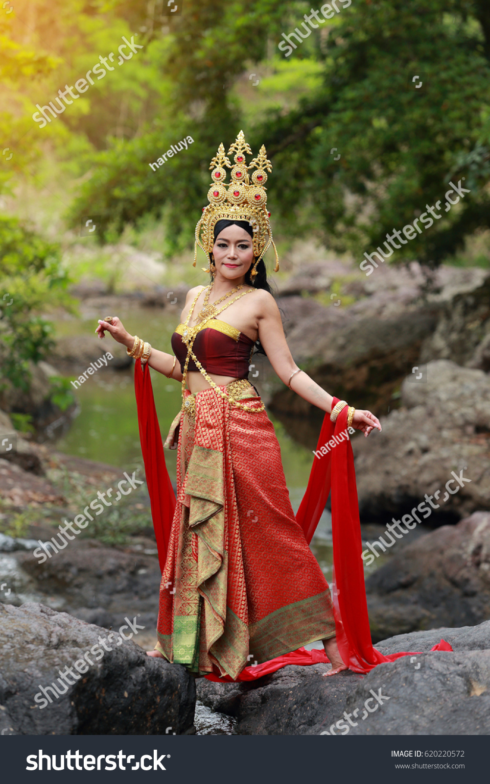 Beautiful Thai Women Traditional Dress Costume Stock Photo Edit Now