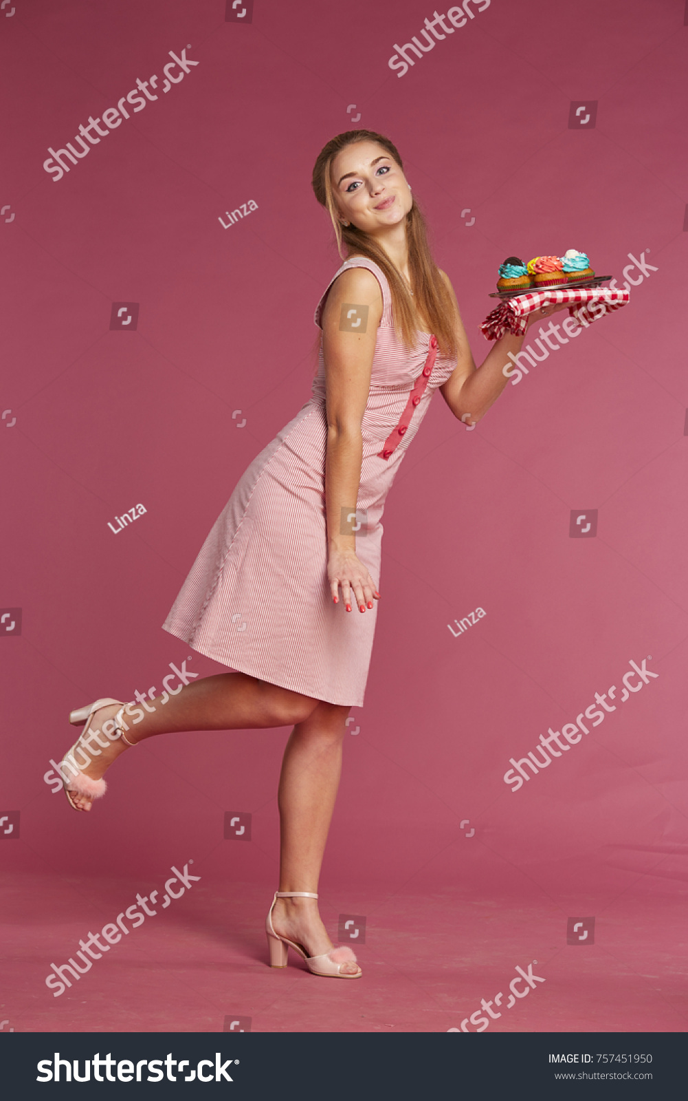 pink dress with heels