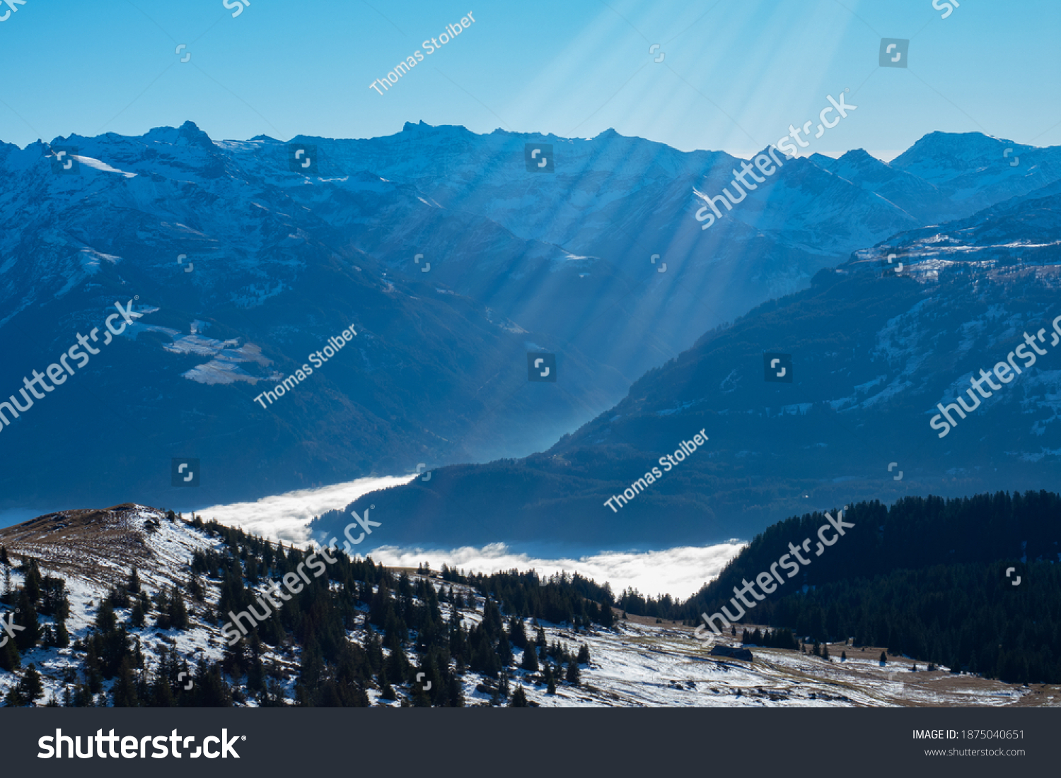 Beautiful View Into Valley Full Fog Stock Photo 1875040651 | Shutterstock