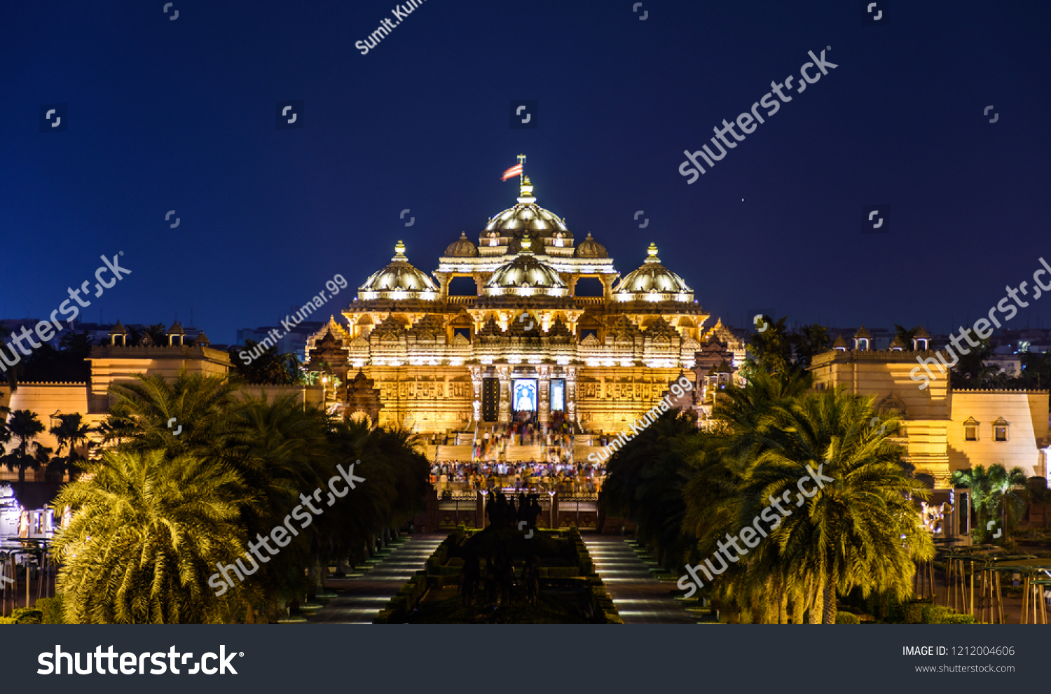 Beautiful View Akshardham Temple Night New Stock Photo 1212004606 ...