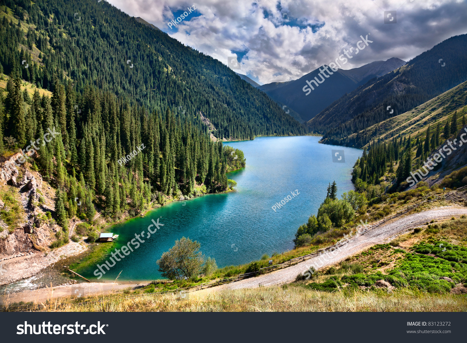 Beautiful View High Mountain Lake Kolsai Stock Photo 83123272 ...