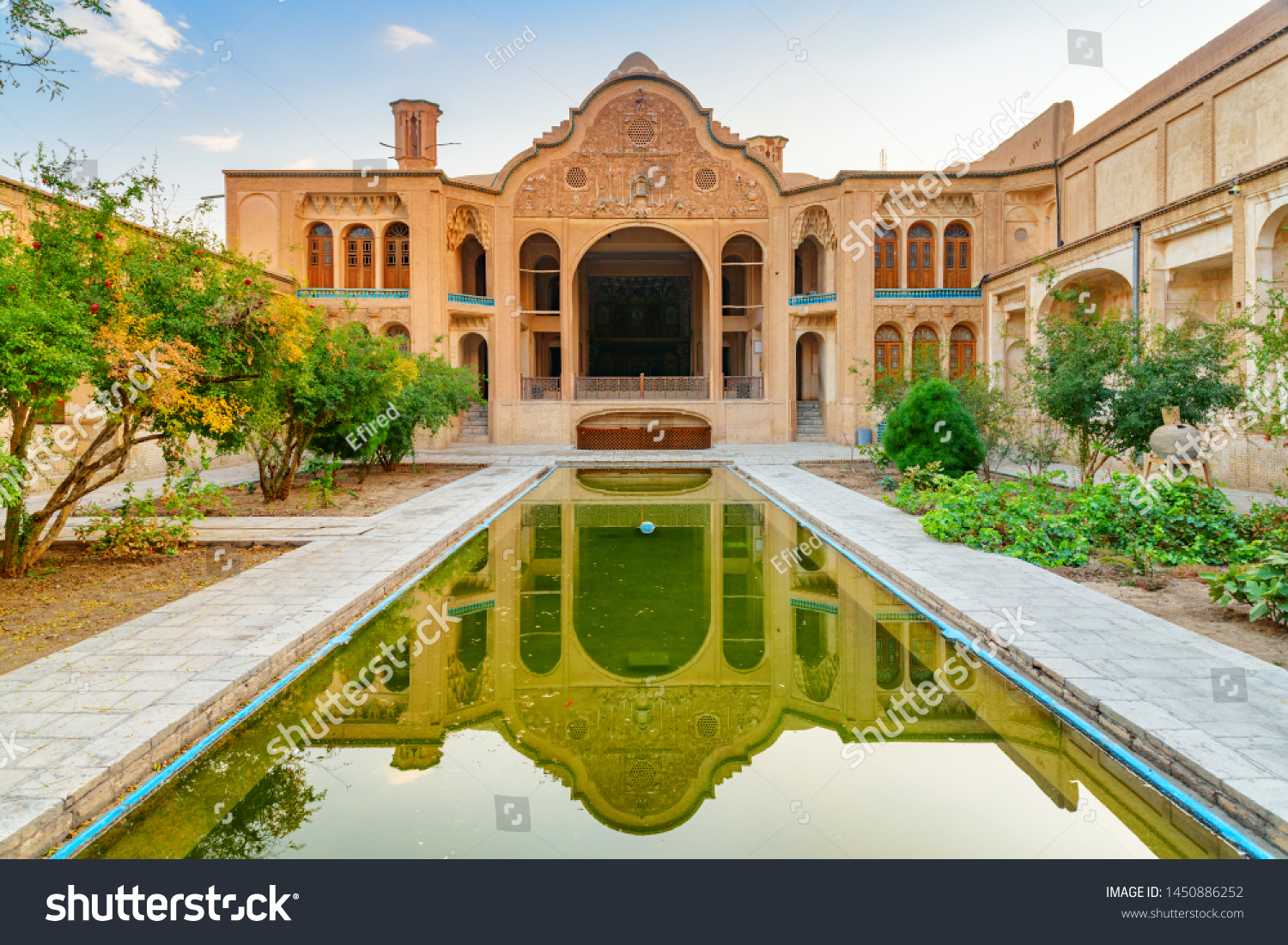 Beautiful View Traditional Iranian Courtyard Garden Stock Photo Edit Now 1450886252