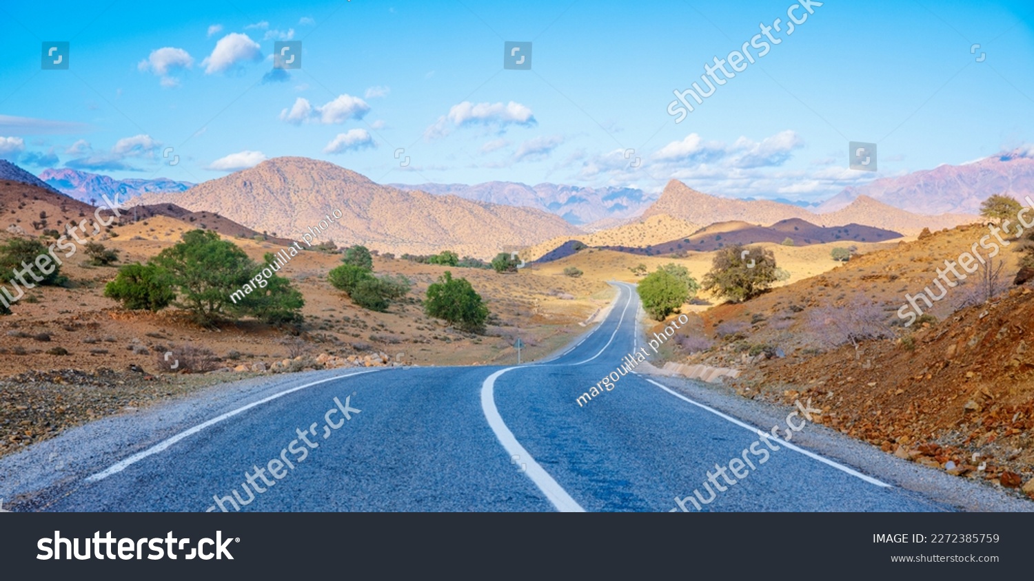  Light Blue Dual Curve Template Design Featuring Beautiful Wavy Road in Morocco