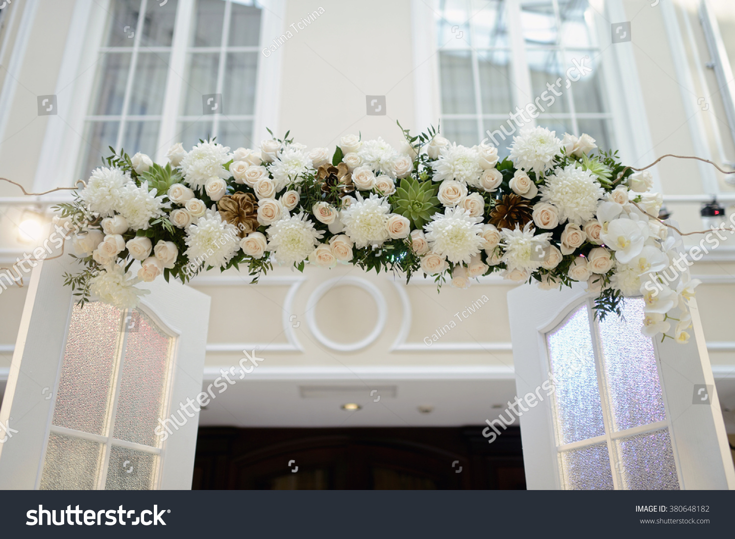 Beautiful Wedding Arch Marriage Decorated Lace Stock Photo Edit