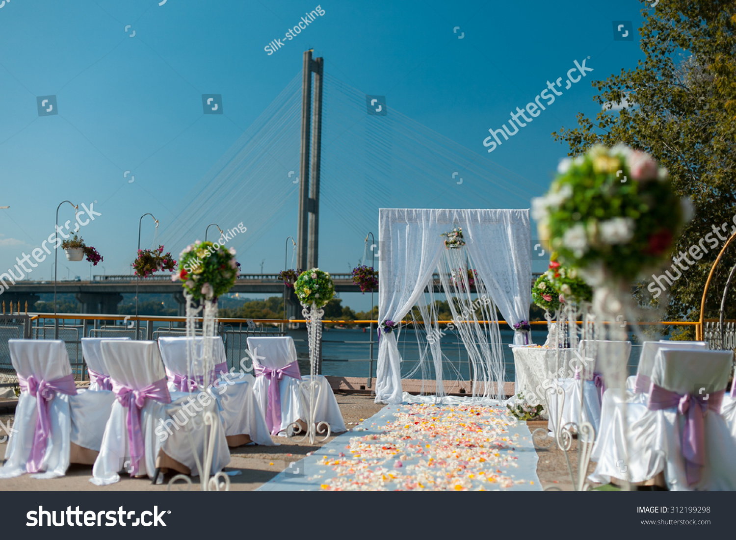 Beautiful Wedding Decorations Marriage Decor Bridal Stock Photo