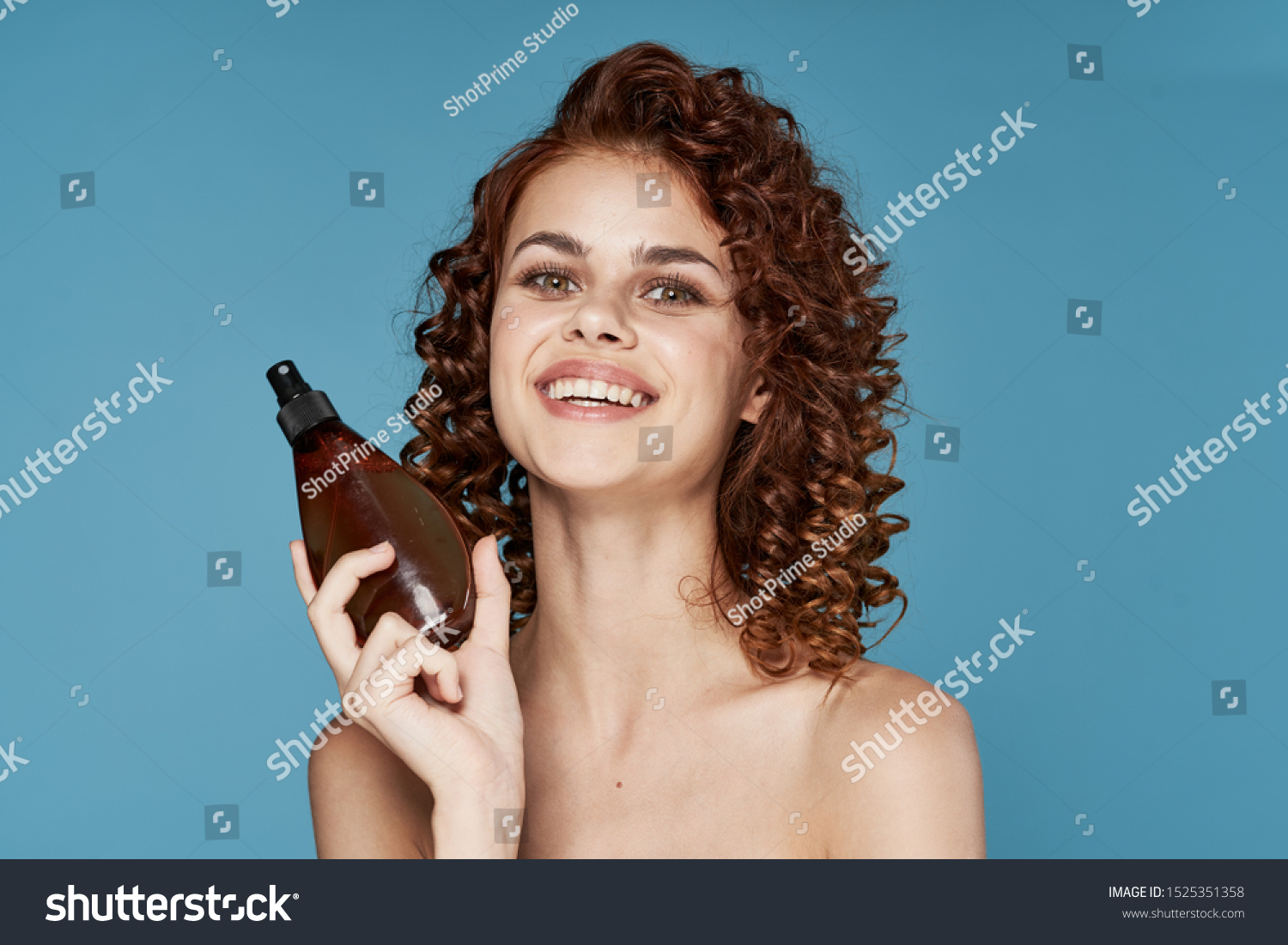 Beautiful Woman Curly Hair Naked Shoulders Stock Photo Shutterstock