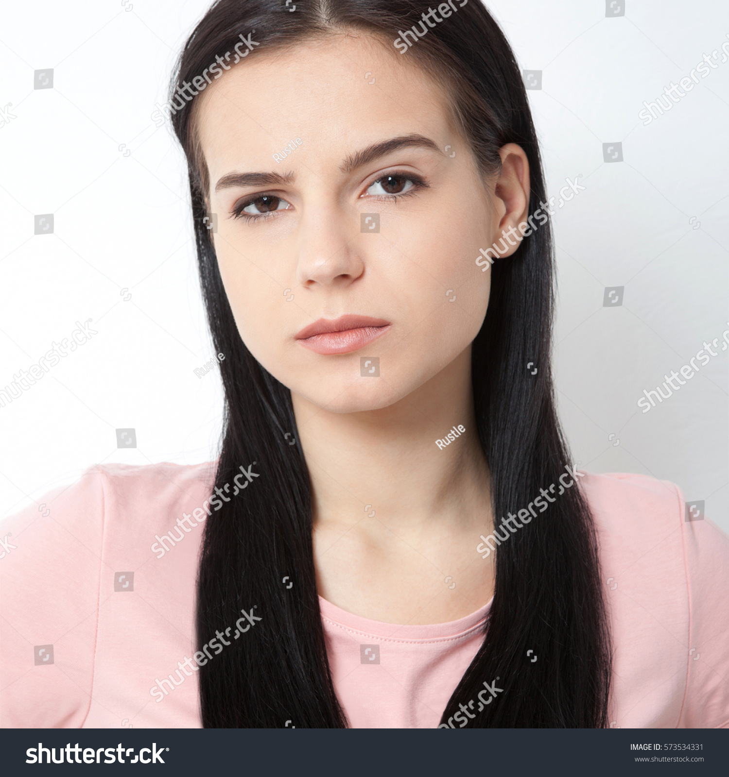 Beautiful Woman Face Close Portrait Young Stock Photo 573534331 ...