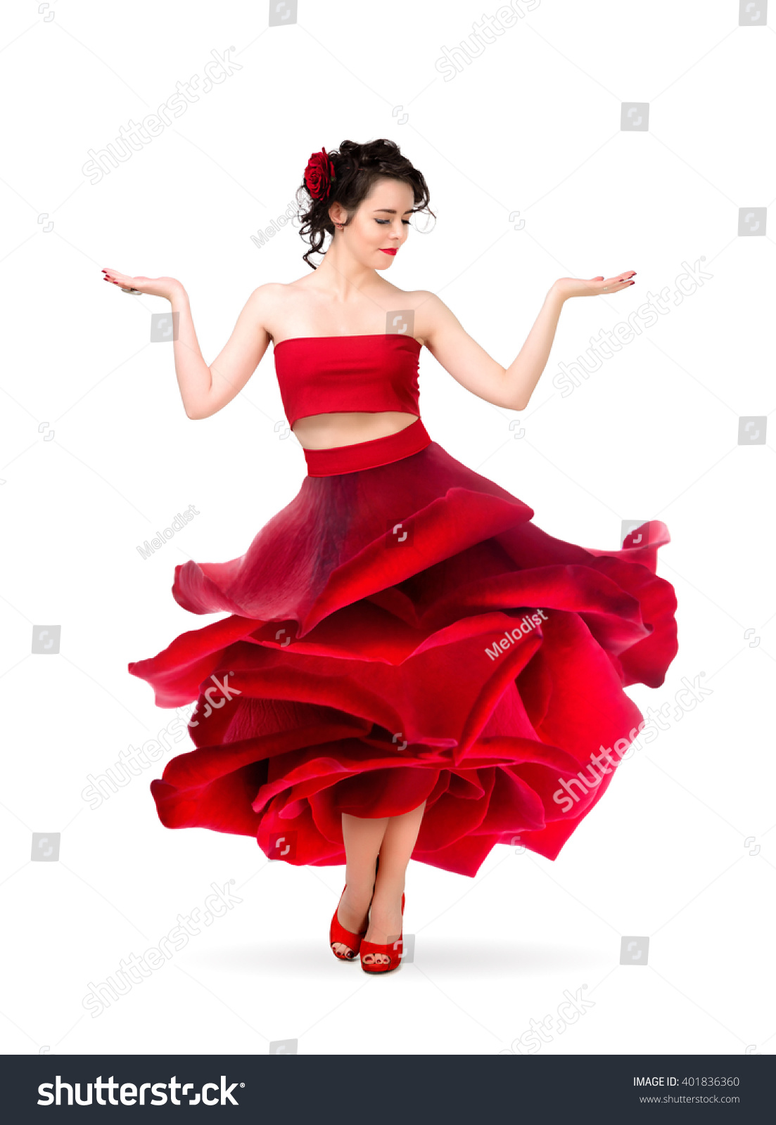 red rose dress