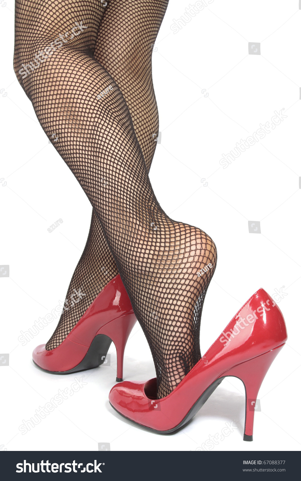 Beautiful Woman Legs Tights With Red Heels Over White Background Stock ...