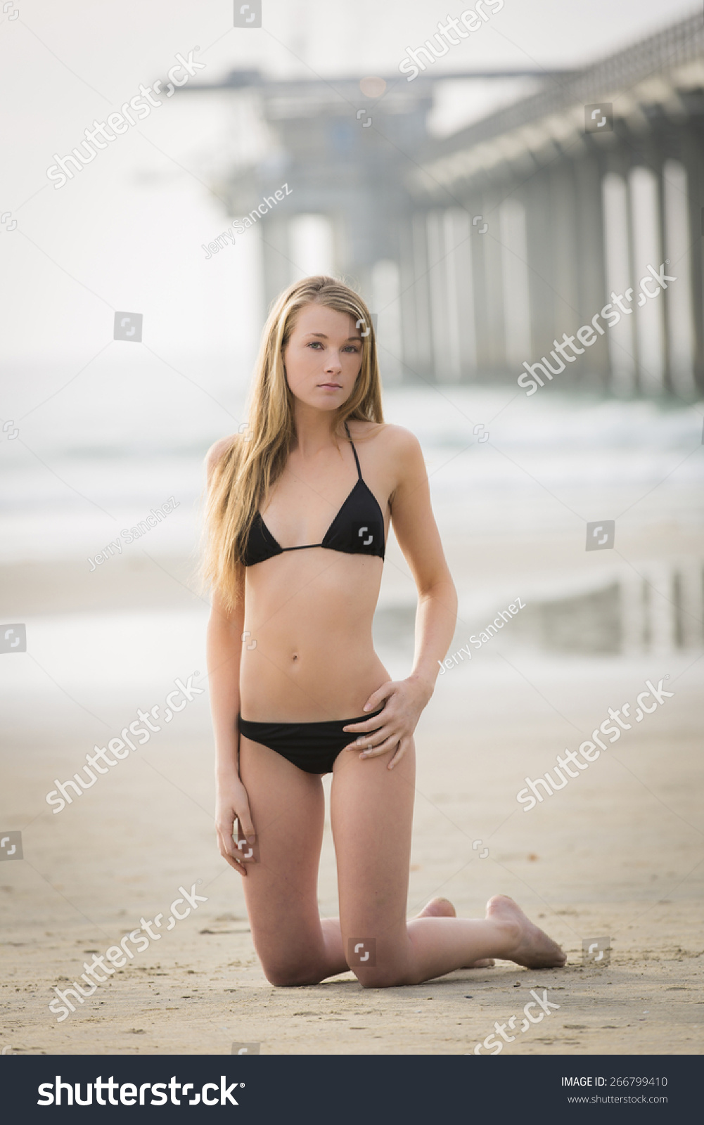 Hot blonde teen girl Beautiful Young Blonde Girl Posing On Stock Photo Edit Now 266799410