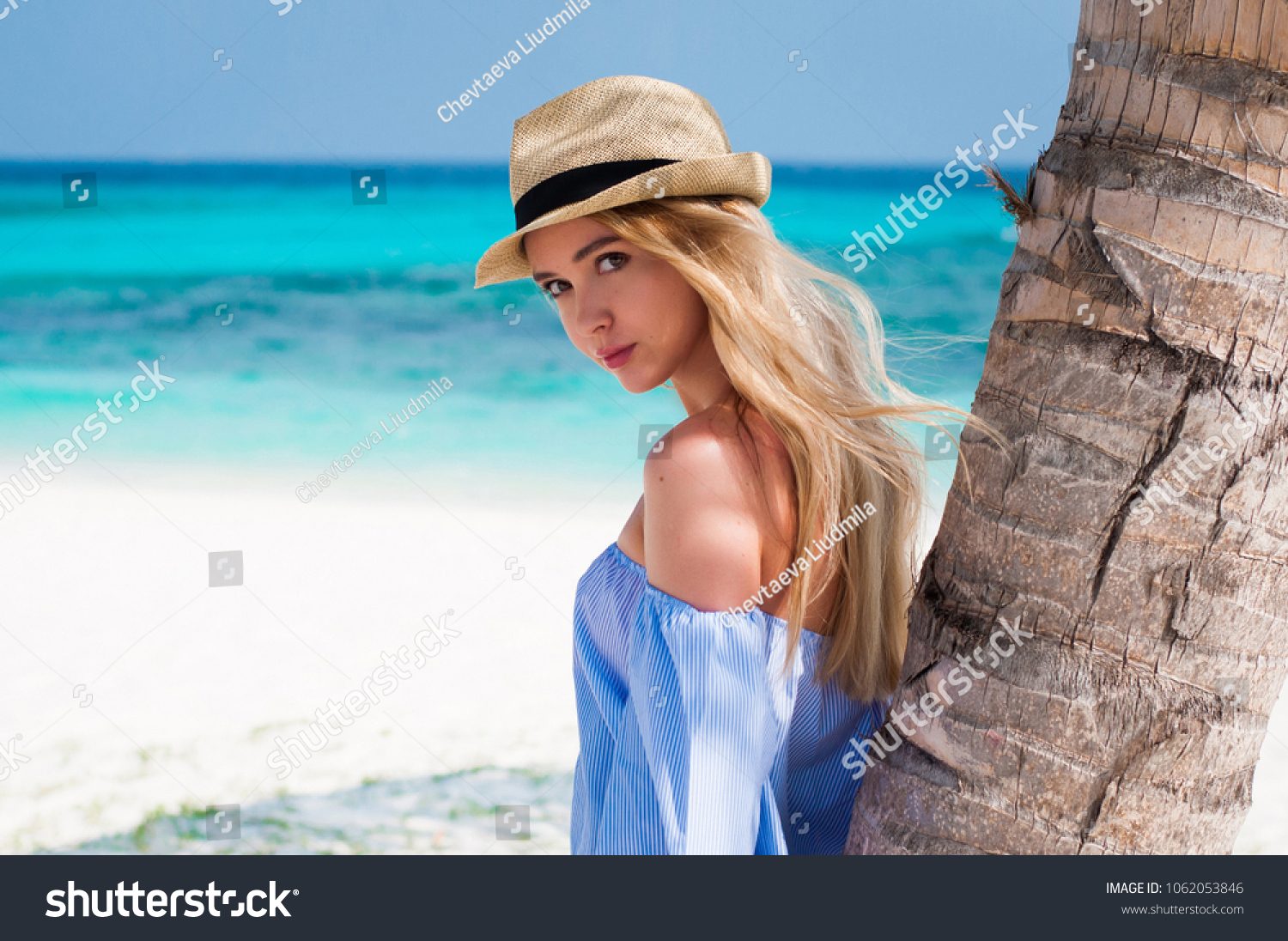 Beautiful Young Blonde Hair Woman Sun Stock Photo Edit Now