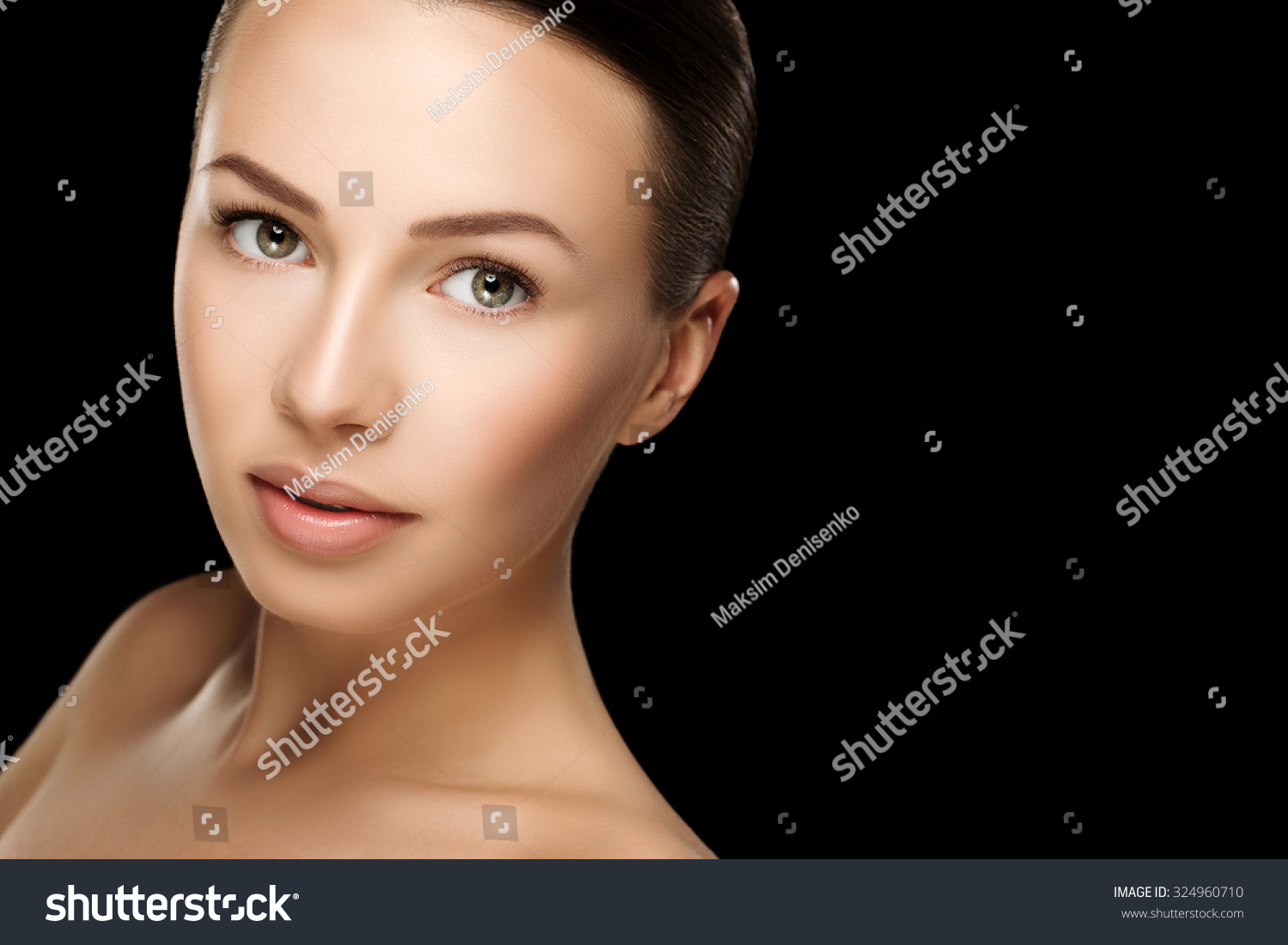 Beauty Portrait Of Sensual Model With No Makeup Clean Skin 