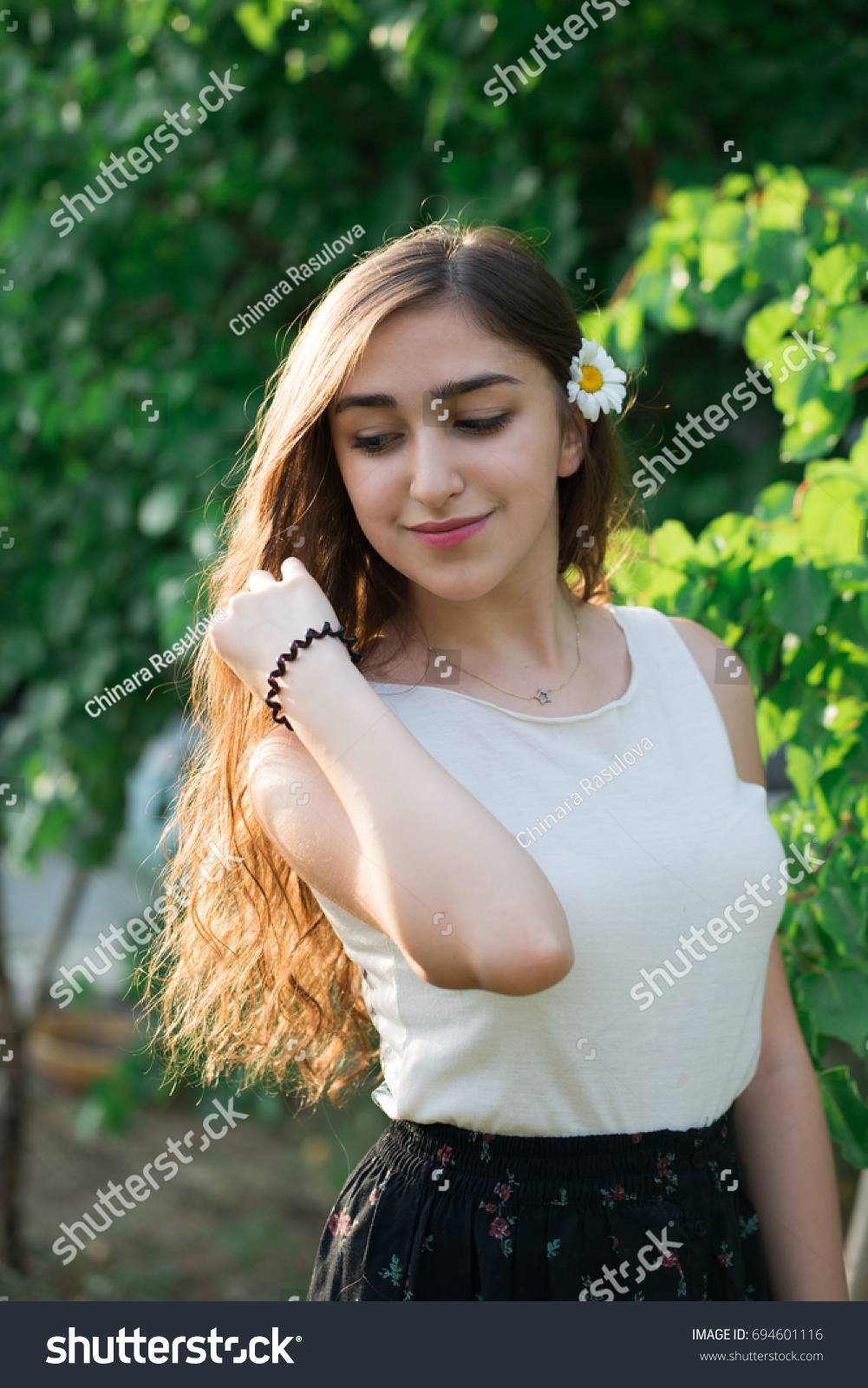 Beautiful Young Caucasian Teenage Girl Long Stock Photo Edit Now 694601116