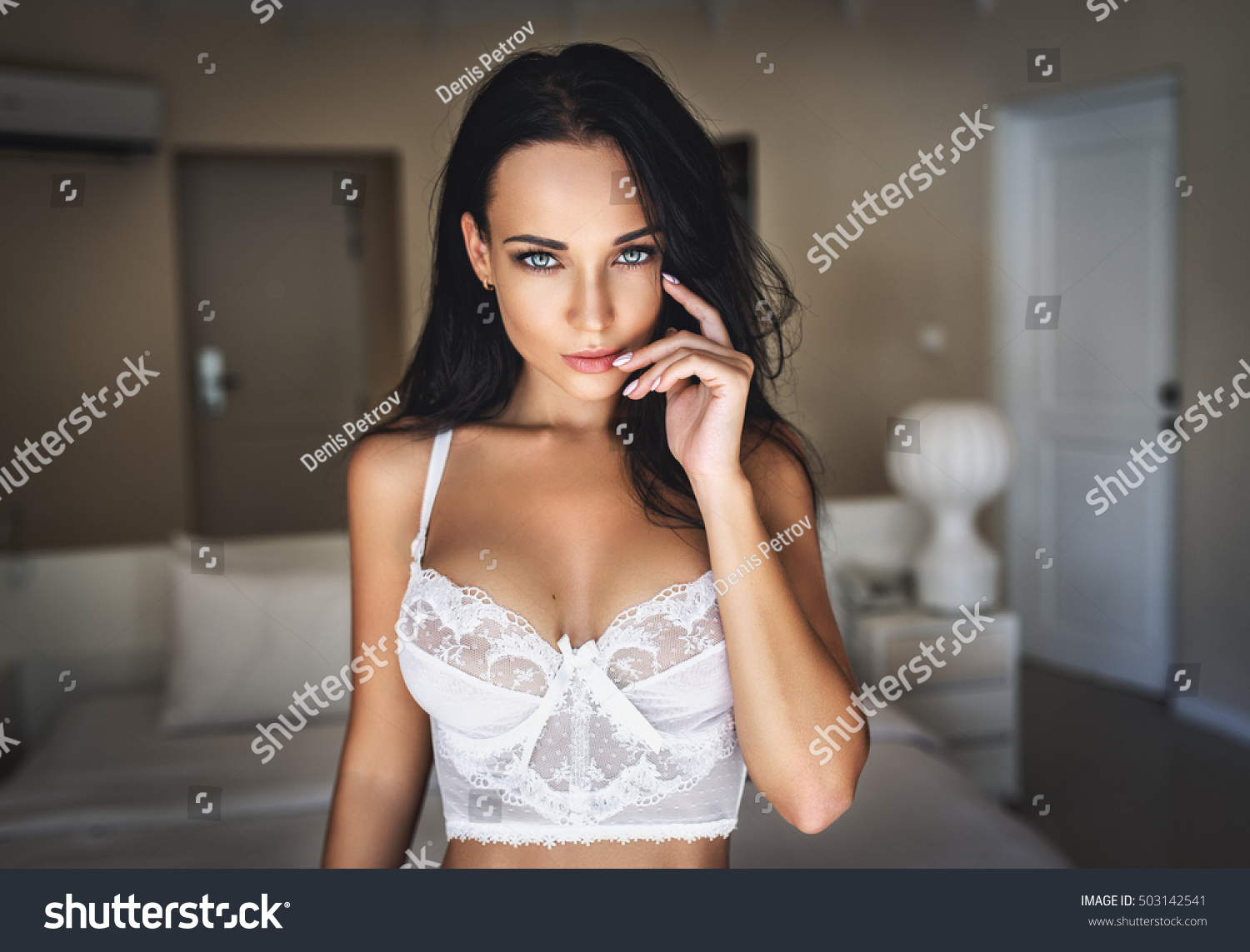 Beautiful Young Girl Sexy White Lingerie Foto Stock 503142541 Shutterstock 