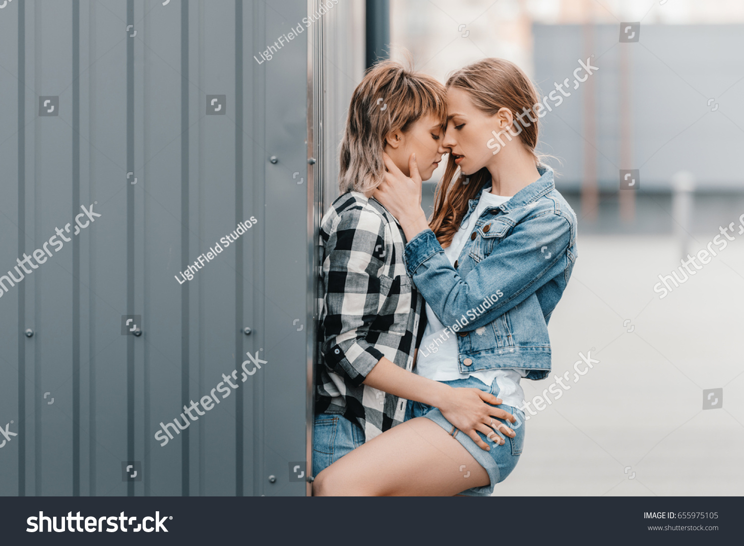 Tween Girls Kissing
