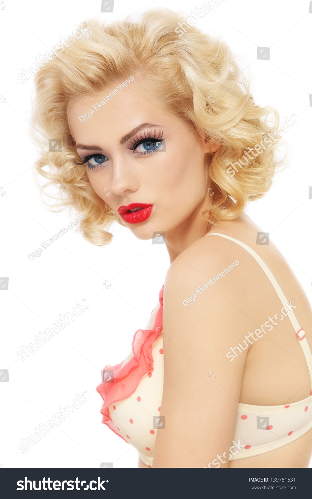 Beautiful Young Sexy Girl Curly Blond Stock Photo Edit Now 139761631